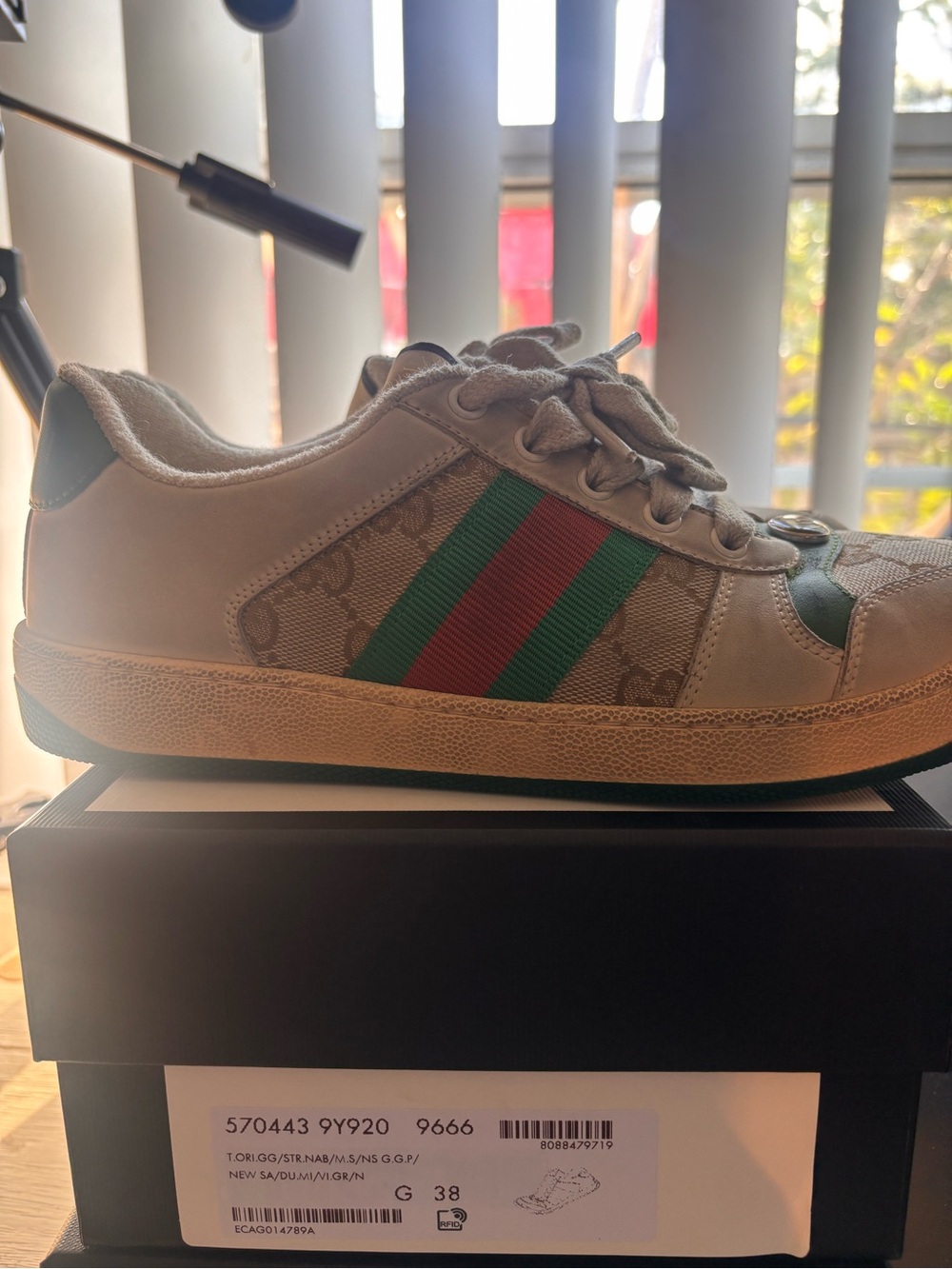 Gucci Screener GG Canvas Low-Top Sneakers - Size 38 (Excellent Condition )